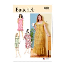 Butterick Misses' Pullover Top, Nightgown and Shorts Sewing Pattern Kit, Design Code B6883, Sizes XS-S-M