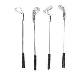 Tnfeeon Dollhouse Golfing, 5 Pieces High Simulation Miniature Golfing Clubs for 1:12