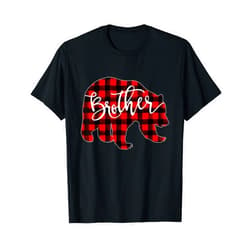 Red Plaid Matching Family Bear Christmas Buffalo Red Plaid Brother Bear Matching Family Christmas Eve Buffalo T-Shirt