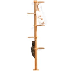 FUKUMARU Tall Cat Tree, 5 Tier Floor to Ceiling Cat Tower, Wall-Mounted Cat Scratching Post, Wild Simulation Cat Wall Shelves, Suitable for Cats Climb, Scratch, Lookout and Play