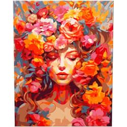 Eiazuiks Diamond Painting Kits for Adults, Flowers Girl 5D DIY Diamond Art Kits Full Drill Diamond Dots for Gift Wall Decor and Relaxation Gem Arts 12x16 inch