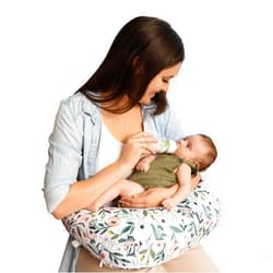 Boppy Nursing Pillow - Ergonomic Bottle & Breastfeeding Pillow with High, Firm, Large Area, Water-Repellent Cushion with Washable Cover; Baby Safety Alliance Verified - Pink Garden Flowers