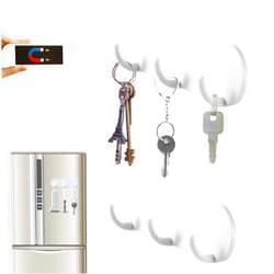 Kwude 2-Pack Magnetic Key Holder with 3 Hooks for Refrigerator, Kitchen, and Laundry Rooms