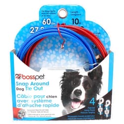 Boss Pet Q2515 000 99 10' Large Dog Snap Around Pdq Tie-Out