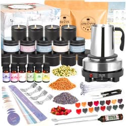 SAEUYVB Candle Making Kit with Wax Melter, Candle Making Kit for Adults - DIY Starter Soy Candle Making Kit/Supplies-Perfect as Home Decoration