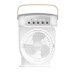 Jorzer Small Fan, Portable Air Cooler Fan with 3 Wind Speed Mini AC Unit Desk Fan with Mist and Night Light USB Rechargeable Humidifier Cooling Fan with 600ML Water Tank White