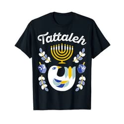 Chanukah PJs Family Matching Menorah Candle Decor Matching Family Hanukkah Pajama Top Dreidel Menorah Tattaleh T-Shirt