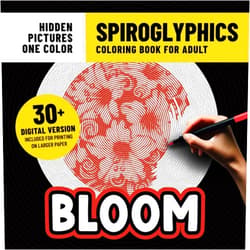 Frida Clem Spiroglyphics Coloring Book Bloom: Flowers Coloring Pages With Hidden Pictures for Adults Stress Relief & Relaxation With Just One Color