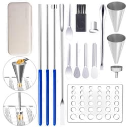 Foosi Capsule Filling Tray Kit - Capsules Tools for Maker All Size Empty Gel Capsules 000 00 0 1 2 3 4 5, Lab Spoons Spatulas Scoops Tool