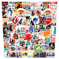 LCFFECN 122Pcs jiu Jitsu Stickers Pack, Sport Aesthetic Vinyl Waterproof Sticker Water Bottle,Laptop,Phone,Skateboard,Scrapbooking,Bumper Decor for Fans for Party Supply Decor…