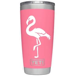 ViaVinyl Flamingo decal. Perfect for Yeti and RTic tumbler mugs and cups, iPhone and Android, Macbook and Laptops, iPads and tablets and more! (White)