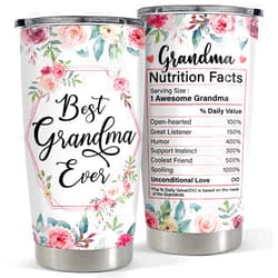 SANDJEST Grandma Tumbler 20oz Grandma Gift Nana Cup Stainless Steel Insulated Tumblers Coffee Travel Mug Best Grandma Gifts for Mothers Day Birthday Christmas