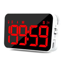 PERSUPER Digital Timer for kids, 199min 59s Countdown/Up, Rechargeable, Magnetic, 3 Brightness Display, 3 Volume Levels and Vibration, with Sound Alert Function, for kitchen, Classroom, Study, Fitness