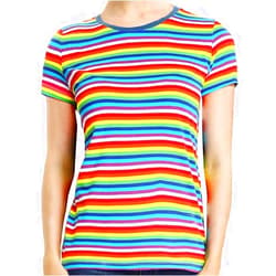 Ezsskj Rainbow T Shirt Chuckie Costume Women Short Sleeve Pullover Striped Tee Crew Neck Stripes Shirts Tops