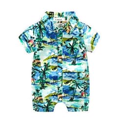 MHSH Baby Boys Hawaiian Shirts Romper Toddlers Button Down Short Sleeve Outfits Infant Kid Onesie Summer Beach Clothes