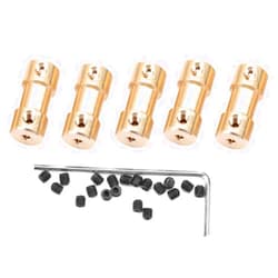 Thincol 5-Pack Universal Joint Shaft Coupler, Copper RC Model Motor Coupling Steering Connector Adapter, D Shaft Joint Coupler Inner Diameter(2.3mm to 4mm)