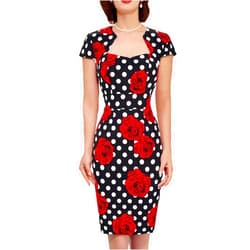 Grace Karin Womens 50s 60s Vintage Pencil Dress Bodycon Cap Sleeve Dress