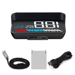 SHELITA Speedometer Heads Up Display Car HUD, OBD GPS Dual System Function of Speed, Water Temperature, Voltage, Satellite Numbers, Driving Distance, etc for All Cars