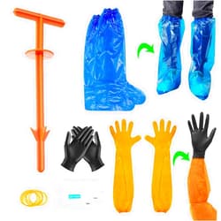 SCCUP 39PACK Field Cleaning Tool for Deer Gutting Cleaning,Big Game Dressing Tool, Including Long & Short Gloves and Shoe Covers, Wet wipes. Deer Cleaning Kit Hunting Accessories And Field Dressing Gloves