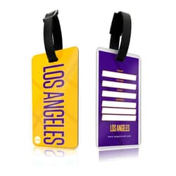 SetGo Los Angeles Basketball Luggage Tags (Set of 2), Plastic NBA Tags for Travel Gifts, ID Labels for School & Sports Bags