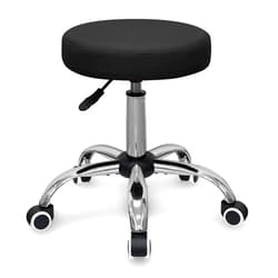 Topline Housewares 360-Degree Rolling Swivel Adjustable Stool Chair - Chrome/Black