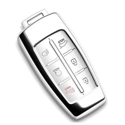 Tengare for Genesis Key Fob Cover Transparent Car Key Case fits 6 Buttons and 8 Buttons