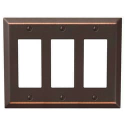 Amerelle 163RRRDB Century Wallplate, 3 Rocker, Steel, Aged Bronze, 1-Pack