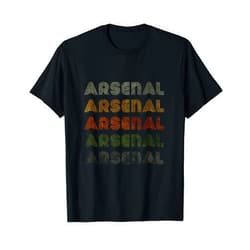 FOXCUP Love Heart Arsenal Tee Grunge Vintage Style Black Arsenal T-Shirt