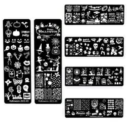 Beaufy Nail Stamping Plates Kit Set Decoration Transfer Image Picture Art Board Template Manicure Tool Halloween Design Party Festivals Holidays Favor Gift for Girl Women Pack of 6 (Art Deco)