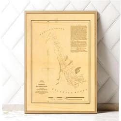MG Global Historical Poster of Old Hatteras Inlet 1850 Old North Carolina Harbors 417 | 11x17 12x18 16x24 24x36 Unframed Print Wall Art for Gift | Vintage Antique Rustic Home Office Decor
