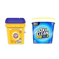Arm & Hammer 33200-01001 Powder Laundry Detergent, Crisp Clean, 18lb Pail & OxiClean Versatile Stain Remover Powder, 5 lbs. Detergent + Powder, 5 lbs.