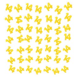 PINKAAJ Set of 100 Number 14 Confetti, Gold Glitter 14 Paper Scatter, 14th Birthday Party Confetti, Forteen Cake Decor, Happy 14th Anniversary Party Decor