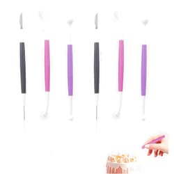 YAFIYGI 6 Pcs Fondant Tools Set for Professionals Cake Decorating Kit with Standard Ball Tool Quilting Stitching Tool and Cutting Blade Pick Tool for Cake Flower Sculpture Pottery Gum Paste, 18cm