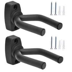 EastyGold Guitar Wall Hanger Stands Ukulele Wall Mount 2 Pack Violin Hook Keep Holder Display Rack Bracket for Most Guitar Bass Accessories Easy To Install