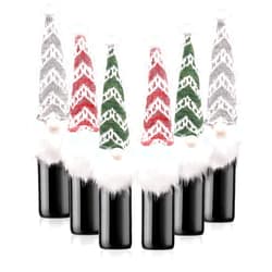 Ushomin 6 pcs Christmas Wine Bottle Cover Handmade Wine Bottle Decorative Covers Wine Bottle Gift for Christmas Decorations Xmas Party Dinner Holiday Table Decor