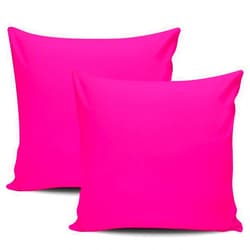 KELEMO Home Set of 2 Pillow Case Girly Fushia Hot Pink Friendly Throw Pillow Covers Cushion Decorative Pillowcase Square 16 x 16 Inches