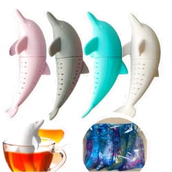 Ceresa Inc Dolphin Tea Infuser Tea Filter Cute Animal Loose Leaf Tea Infuser Tea Strainer Silicone Tea Strainer for Tea Lovers 4-pack Perfect Tea Balls Filter for More Enjoyable Tea Times with Friends and Family