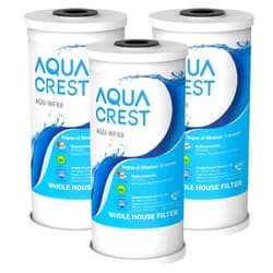 AQUA CREST FXHTC Water Filter Whole House Water Filter, Well Water Filter Replacement for GE® FXHTC, GXWH40L, American Plumber W10-PR, Culligan® RFC-BBSA, W10-BC, Carbon Filters, 5 Micron, Pack of 3