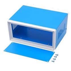 Zulkit Junction Box Blue Metal Project Box DIY Electric Enclosure Case Preventive Case Electrical Box 7.9 x 6.5 x 3.5 inch