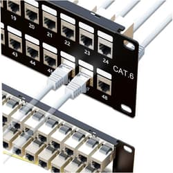 Iwillink 48 Port RJ45 Through 19-Inch Coupler 2U Cat6 Shielded Patch Panel STP Without Back Bar, Wallmount or Rackmount, Compatible with Cat5, Cat5e, Cat6 Cabling