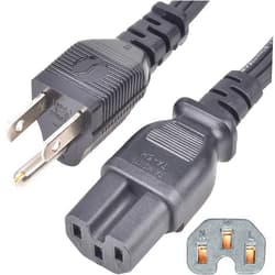 Queensell 3 Ft Replacement Power Cord - Coffee Pot Replacement Part Suitable for Farberware Percolator Cord - Electric Cord for Computer, Monitor, TV - 16 AWG Heavy Duty 1875W 105C 15A 3 Prong Grounded, Black