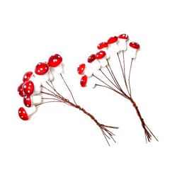 Forever in Time Mini Mushroom Picks for Floral Art or Gifts - 16 Piece