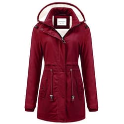 Chrisuno Women's Mid-Length Parka Winter Outerwear Jacket Soft Fleece Warm Snow Coat