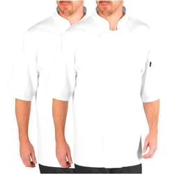Chef Code 2-Pack Men's Short Sleeve Unisex Classic Chef Coat