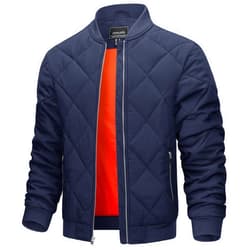 TACVASEN Men's Padded Jackets Winter Full Zipper Fleece Outwear Casual Windproof Bomber Varsity Coat