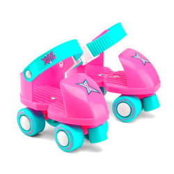 Xootz Beginner Trainer Skates, My First 4 Wheel Quad Roller Skates for Kids, Boys and Girls, Pink, One Size