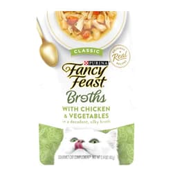 Purina Fancy Feast Lickable Wet Cat Food Broth Topper, Classic With Chicken and Vegetables - (Pack of 16) 1.4 oz. Pouches