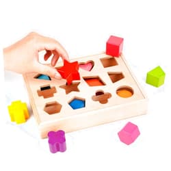Agirlgle Wooden Shape Color Sorting Toy for Toddler 1-3 Year Old Matching Box Game Puzzle Toy Babies Montessori Toy- Early Learning Educational Activity Toy Fine Motor Skills and Color Shape Recognition Toys