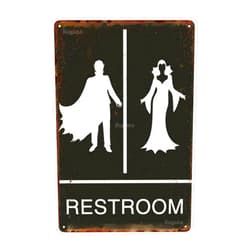 Bugana Restroom Vintage Metal Sign, Funny Retro Bathroom Tin Signs, Toilet Door Decor for Home Farmhouse Beach Room Business Wall 8 x 12 Inch