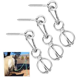 Dayimado Horse Tie Ring, Stainless Steel Tie Ring for Horses, Sturdy and Safe Horse Tack Supplies for Indoor and Outdoor Reducing Horse Injured When Pull Back 3 Pack